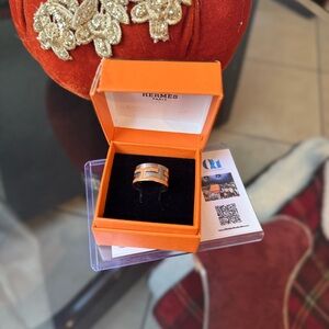 Hermès Silver Enamel Ring